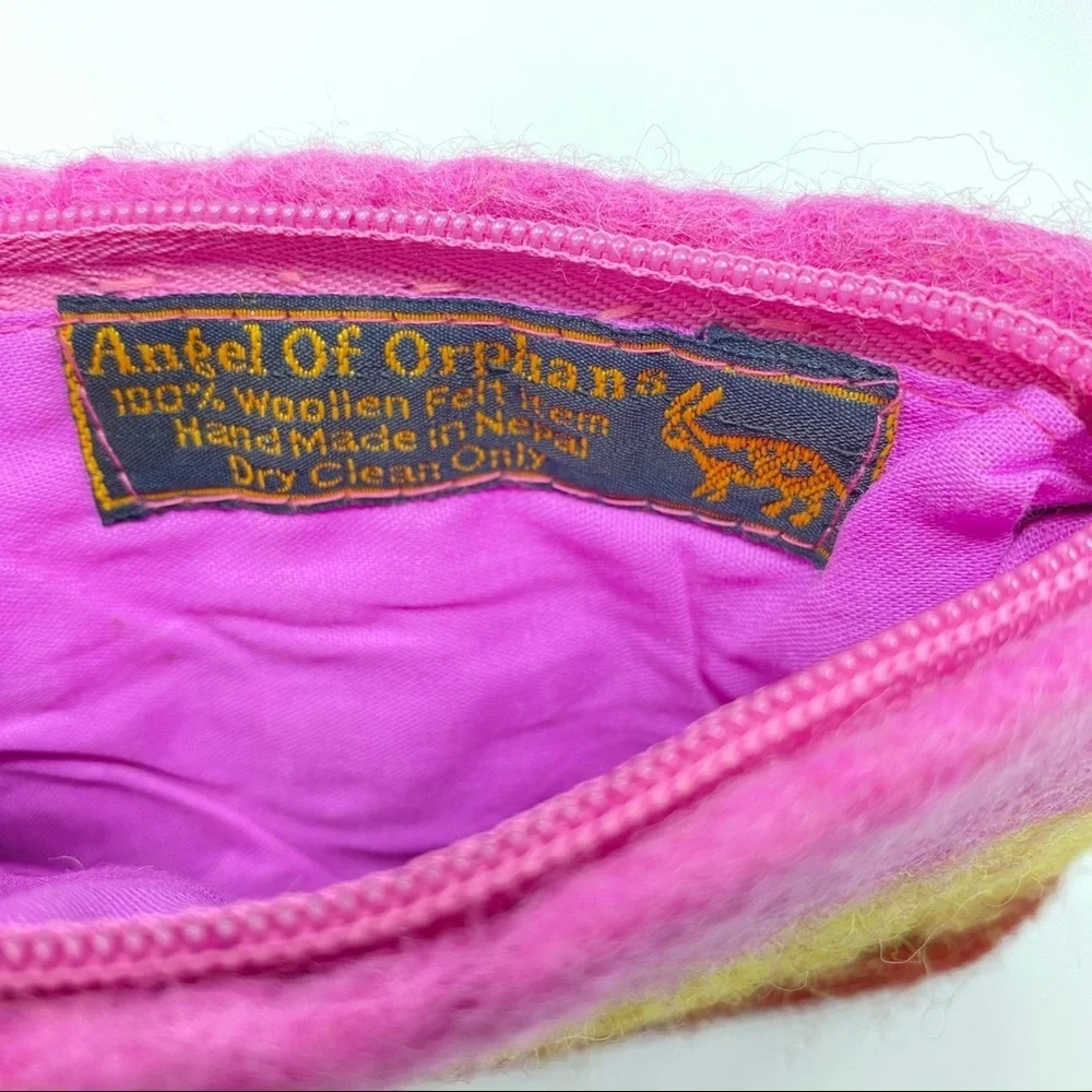 Felted Wool Hand Made Nepal Zipper Pouch🔥 - Picture 6 of 8